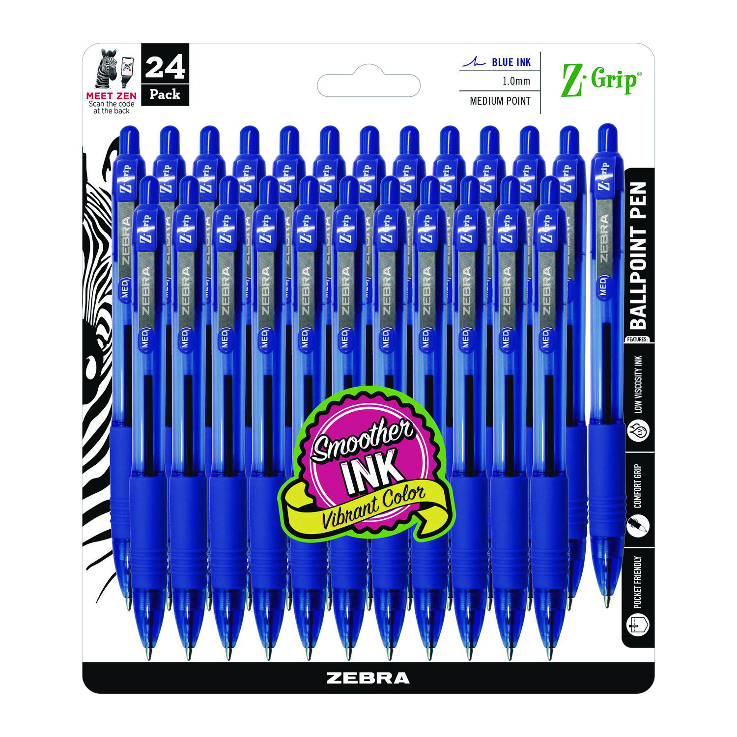 Z-Grip Retractable Ballpoint Pens by Zebra® ZEB12225