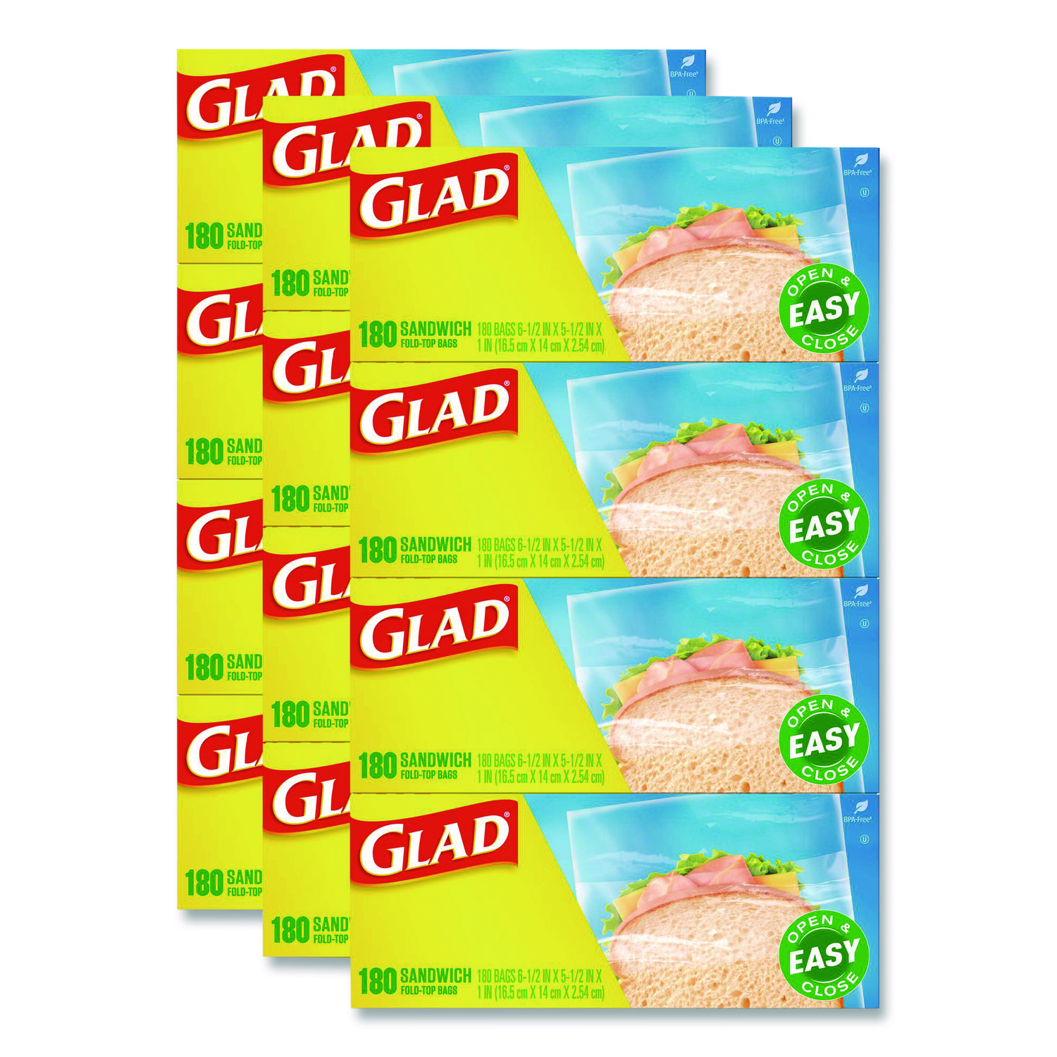 Fold Top Food Storage Plastic Sandwich Bags by Glad® CLO60771