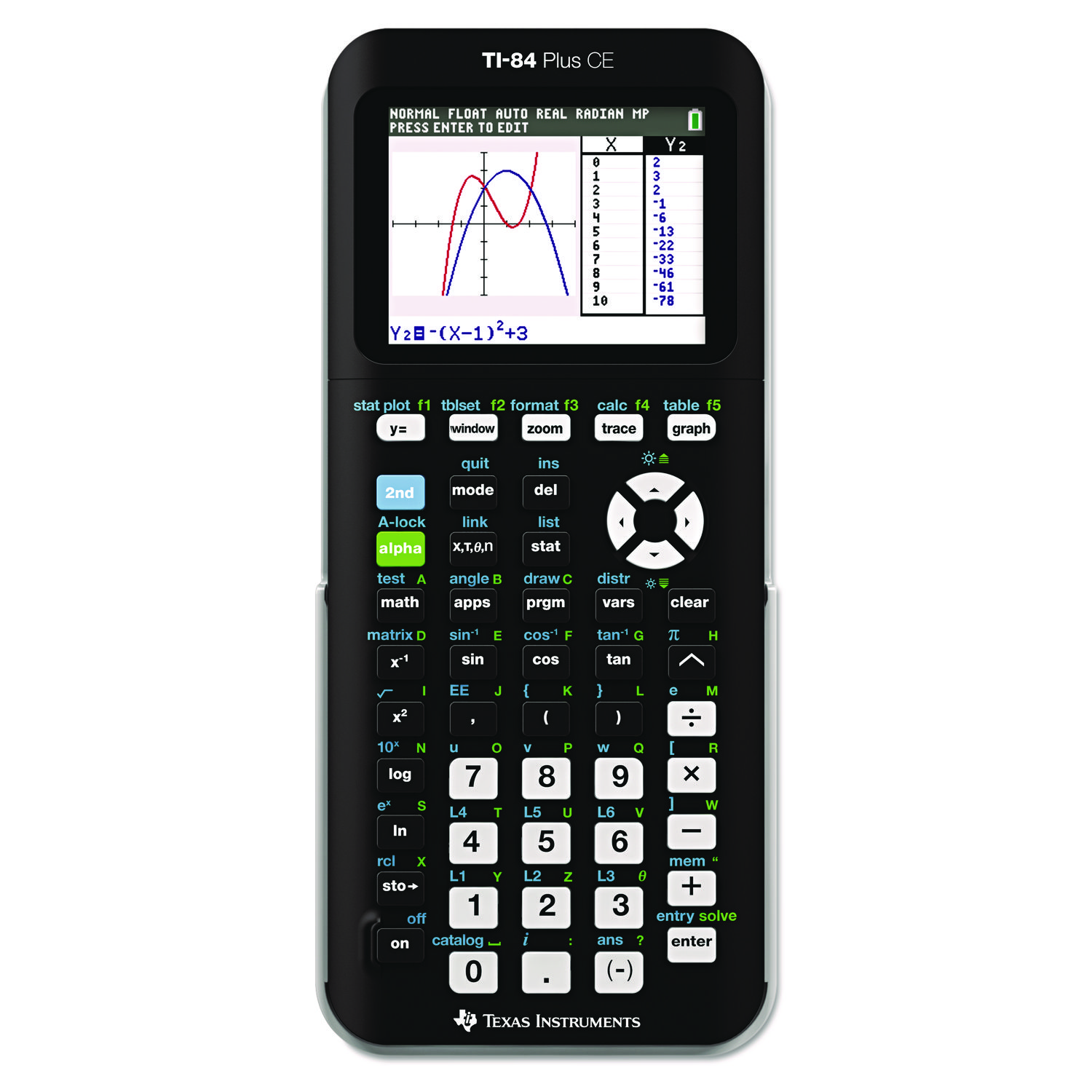 TI-84 Plus CE Programmable Color Graphing Calculator by Texas
