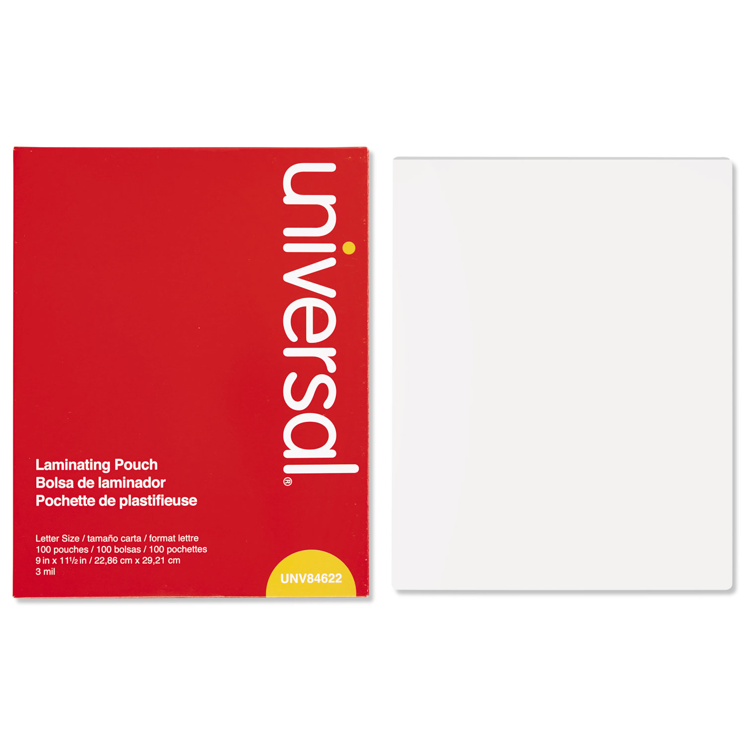 Laminating Pouches by Universal® UNV84622 | OnTimeSupplies.com
