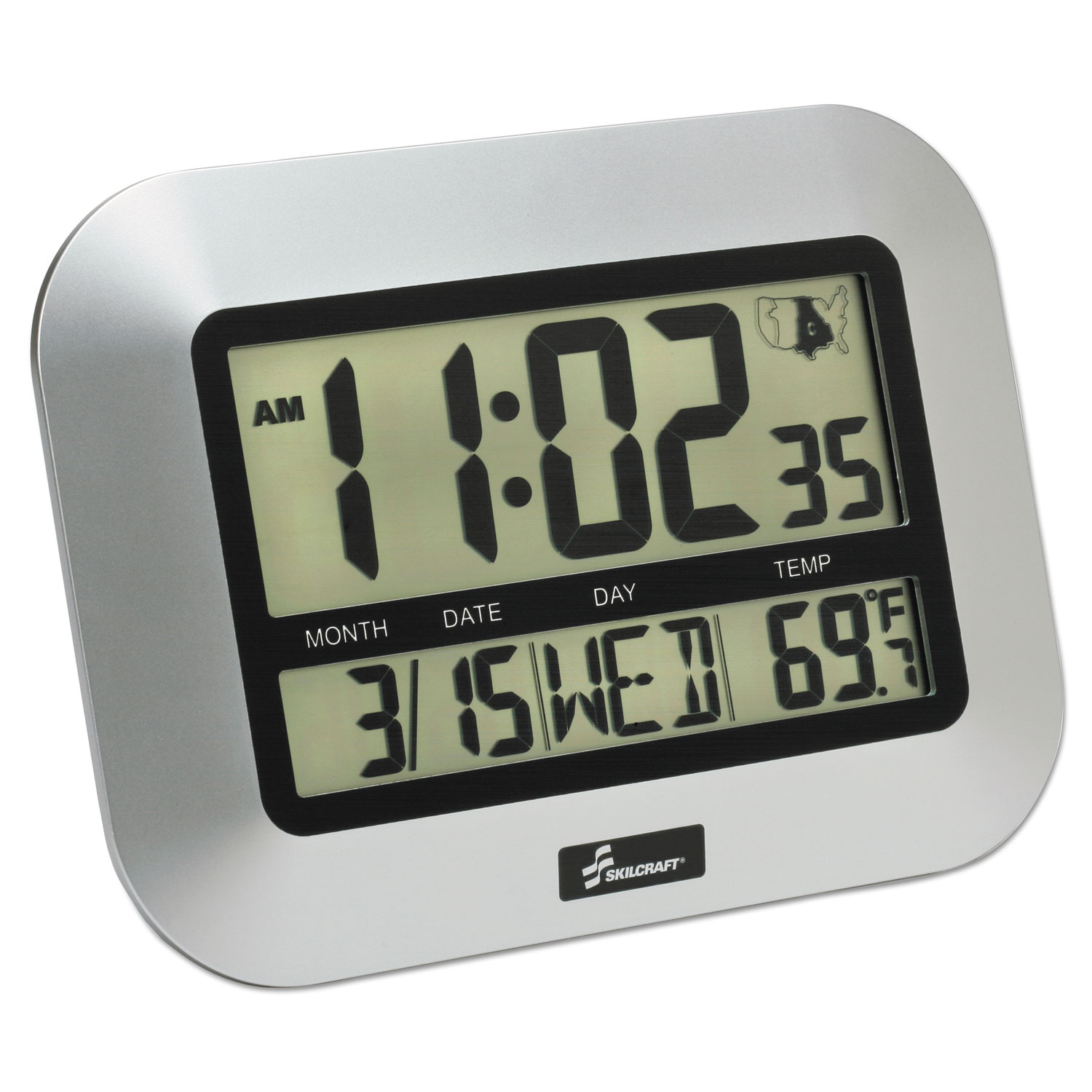 6645016611877 SKILCRAFT LCD Digital Radio-Controlled Clock by