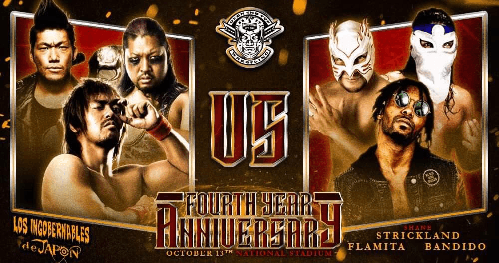 FREE MATCH | Tetsuya Naito, SANADA & EVIL vs Shane Strickland, Bandido & Flamita
- 4th Anniversary Show