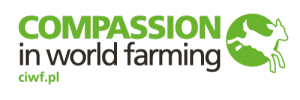 logotyp Compassion in world farming i adres strony ciwf.pl