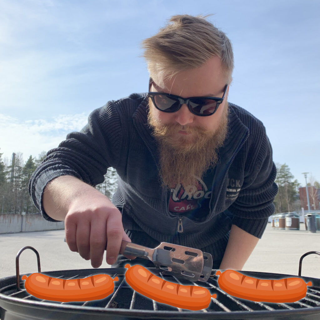 nuorisotyöntekijä grillaa