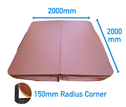 2 Metre (78.75'') Square Hot Tub Cover (Brown)