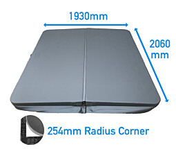 2.06 x 1.93 Metre (81'' x 76'') Rectangular Hot Tub Cover (Grey)