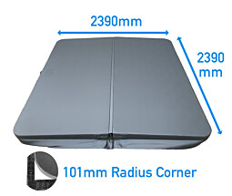 2.39 Metre (94'') Square Hot Tub Cover (Grey)