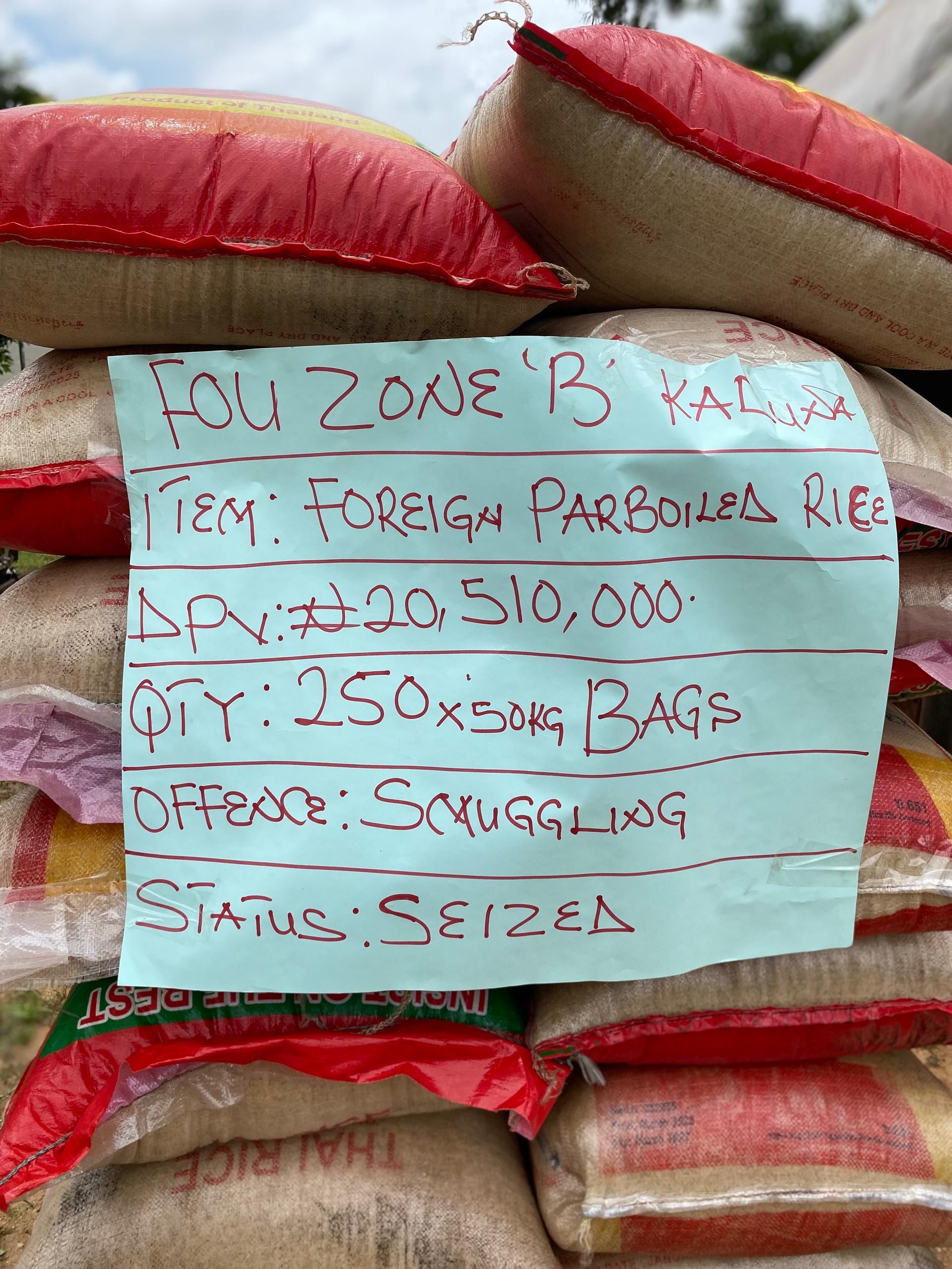 Customs Intercepts 250 Bags Of Foreign Rice Hidden In Fuel Tanker