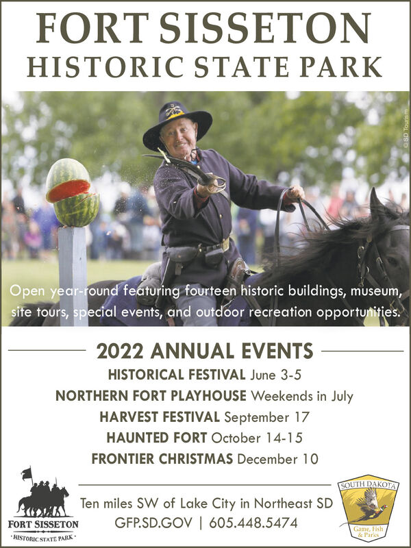 FRIDAY, MAY 20, 2022 Ad - Fort Sisseton Historic State Park - Mitchell