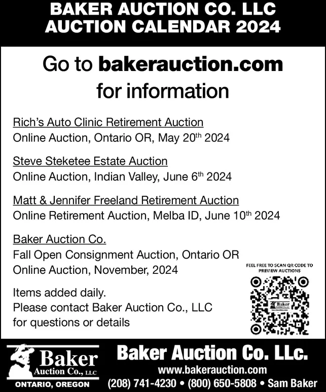 FRIDAY, MAY 3, 2024 Ad Baker Auction Co LLC Argus Observer