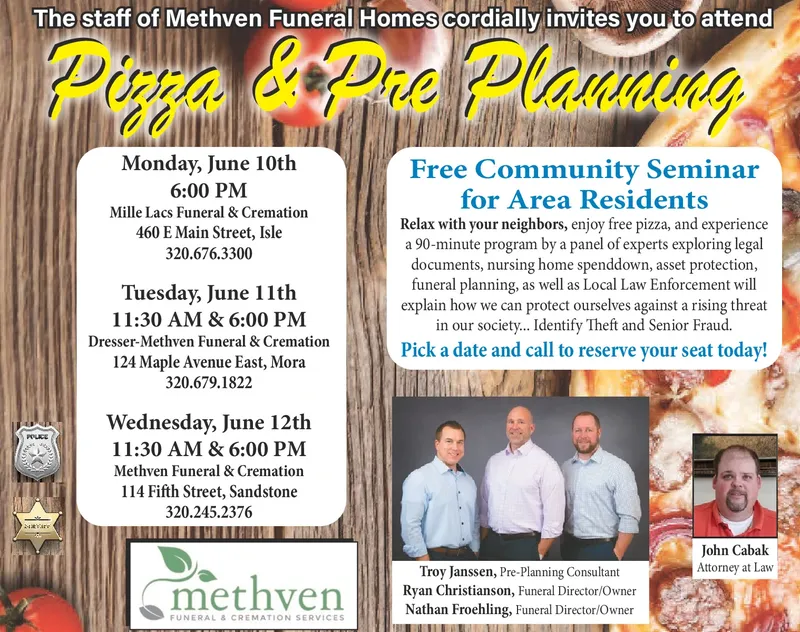 WEDNESDAY, MAY 29, 2024 Ad Methven Mille Lacs Funeral & Cremation