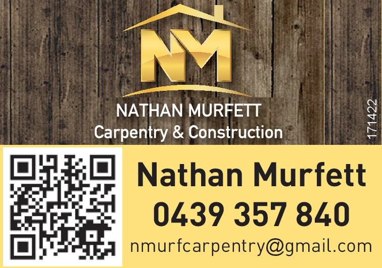 FRIDAY, AUGUST 7, 2026 Ad - Nathan Murfett Carpentry & Construction - The Standard
