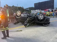 Man dies after his SUV overturns into Etna creek Monday night