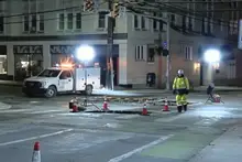 2 large holes close North Craig Street in Oakland