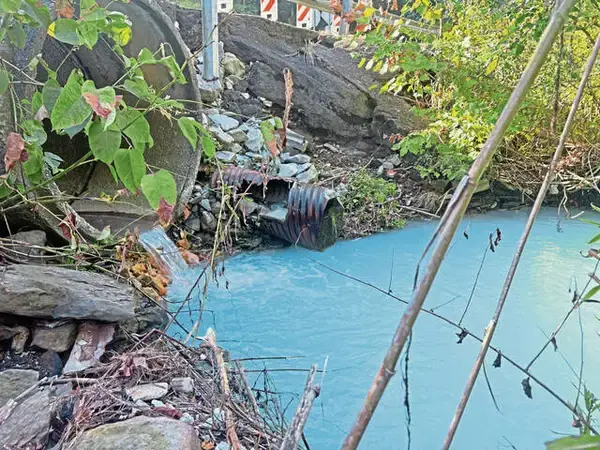 Why a stream near Monroeville Mall is glowing bright blue