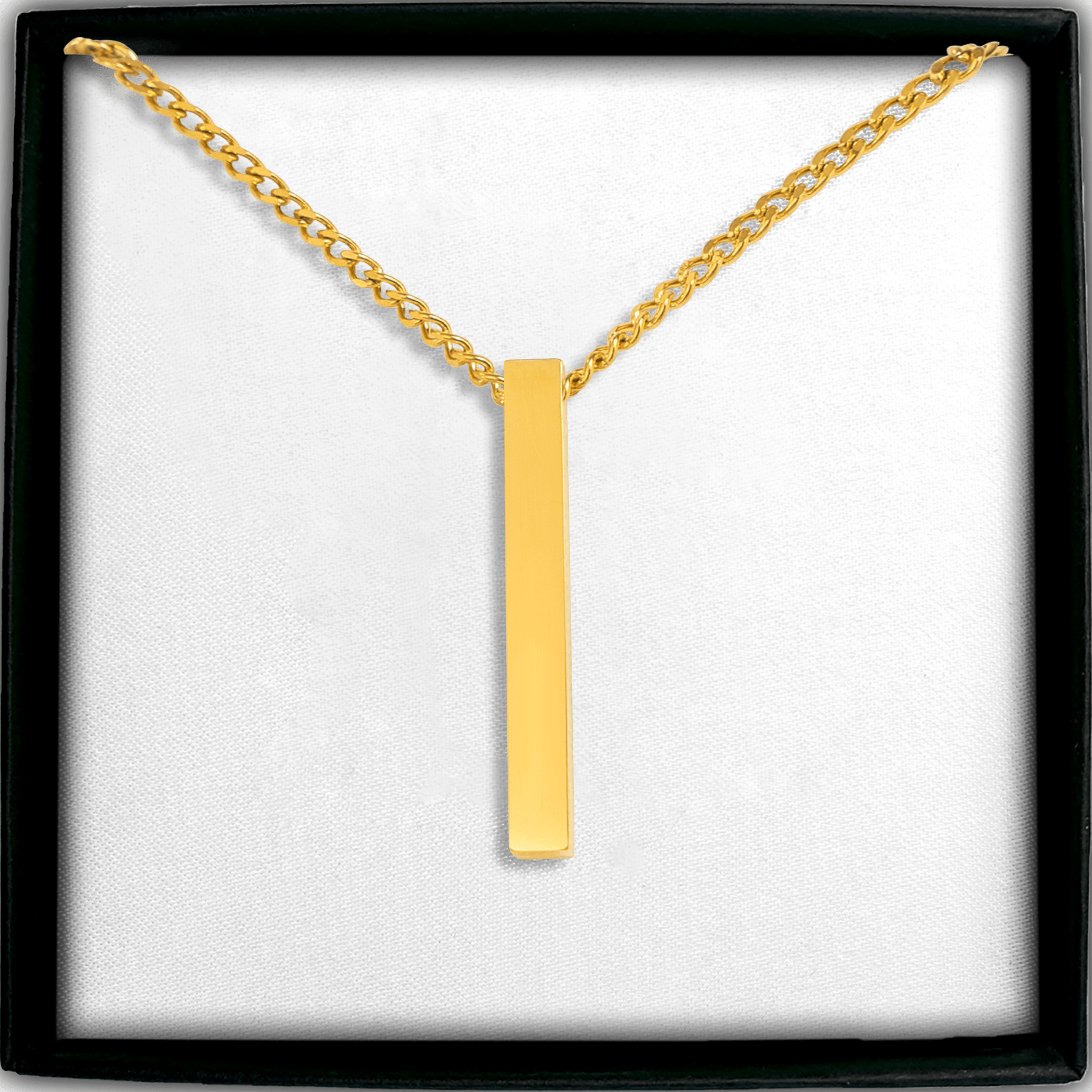Cuban 3D Bar Necklace - print on demand necklace