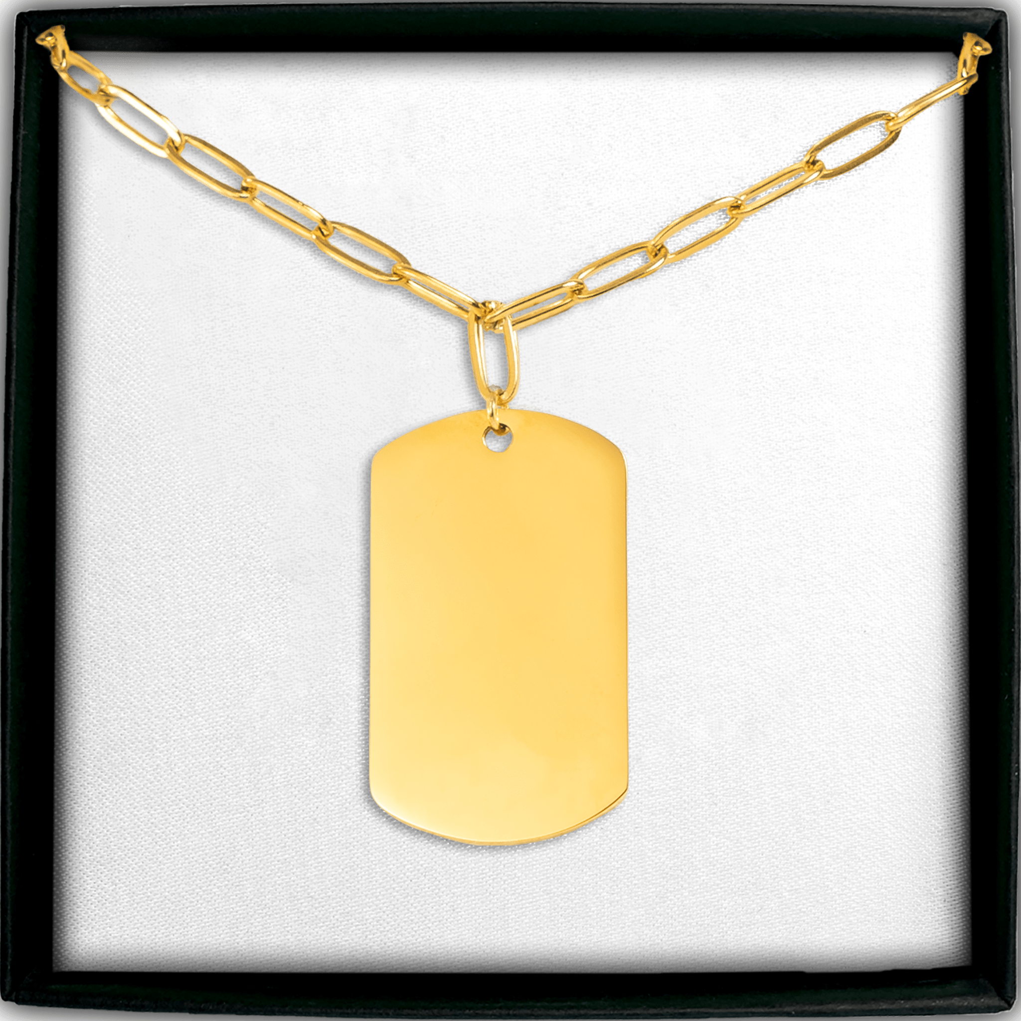 Paperclip Tag Necklace - print on demand necklace