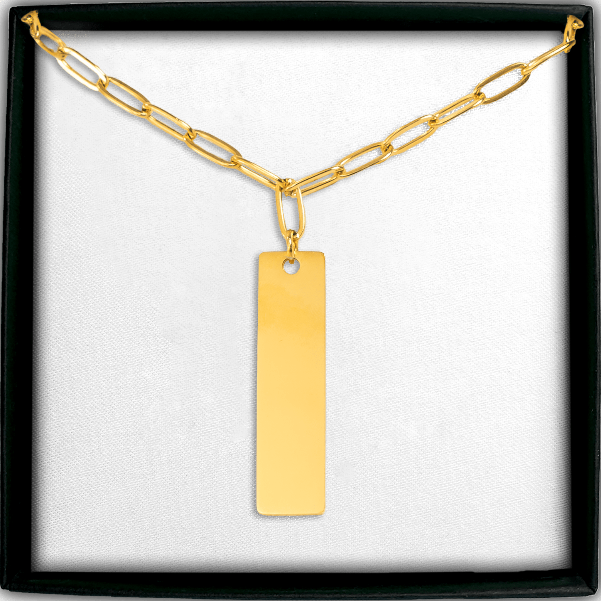 Paperclip Vertical Bar Necklace - print on demand necklace