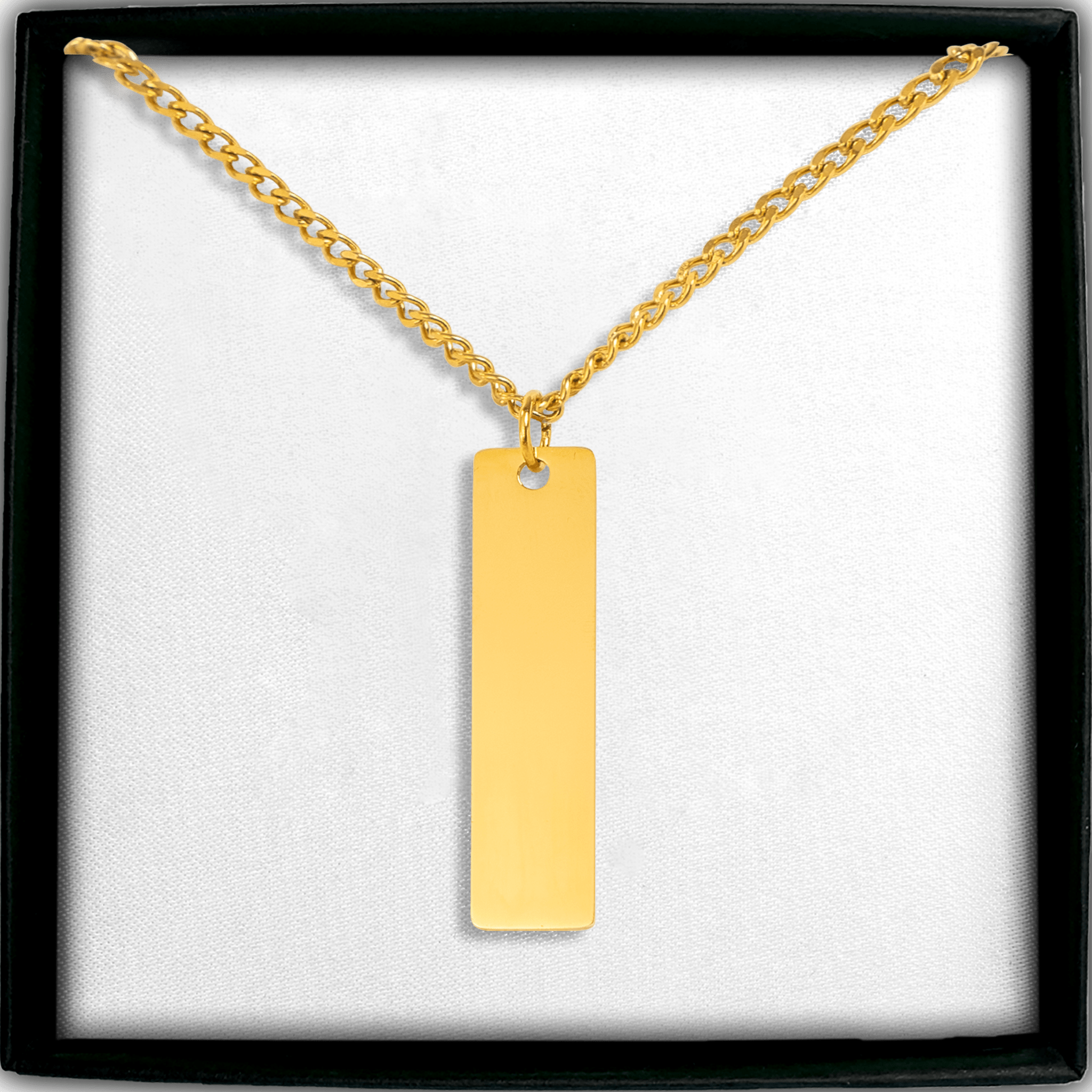 Cuban Vertical Bar Necklace - print on demand necklace