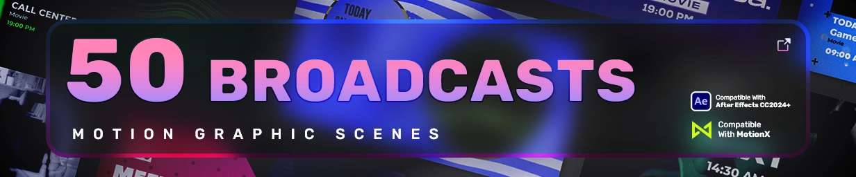 50 Broadcasts Scenes - After Effects - Feature