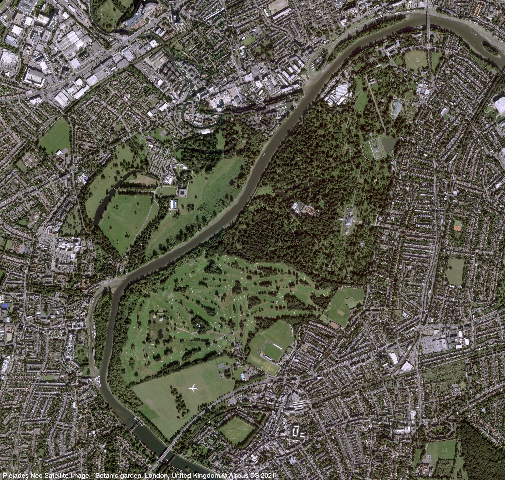 Botanic garden, London Satellite image from Pléiades Neo thumbnail