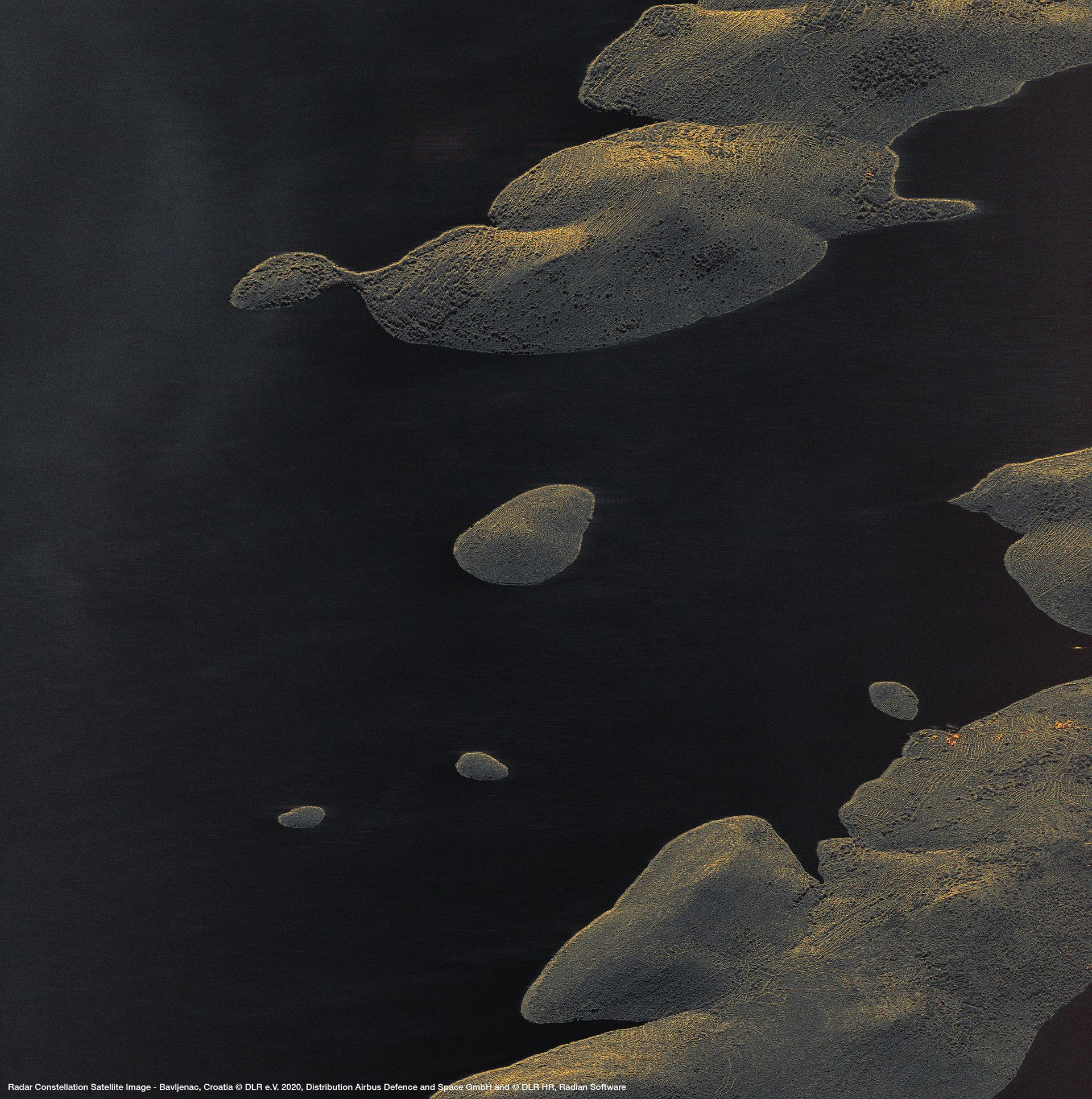 The fingerprint island, Bavljenac Satellite image from Radar Constellation thumbnail