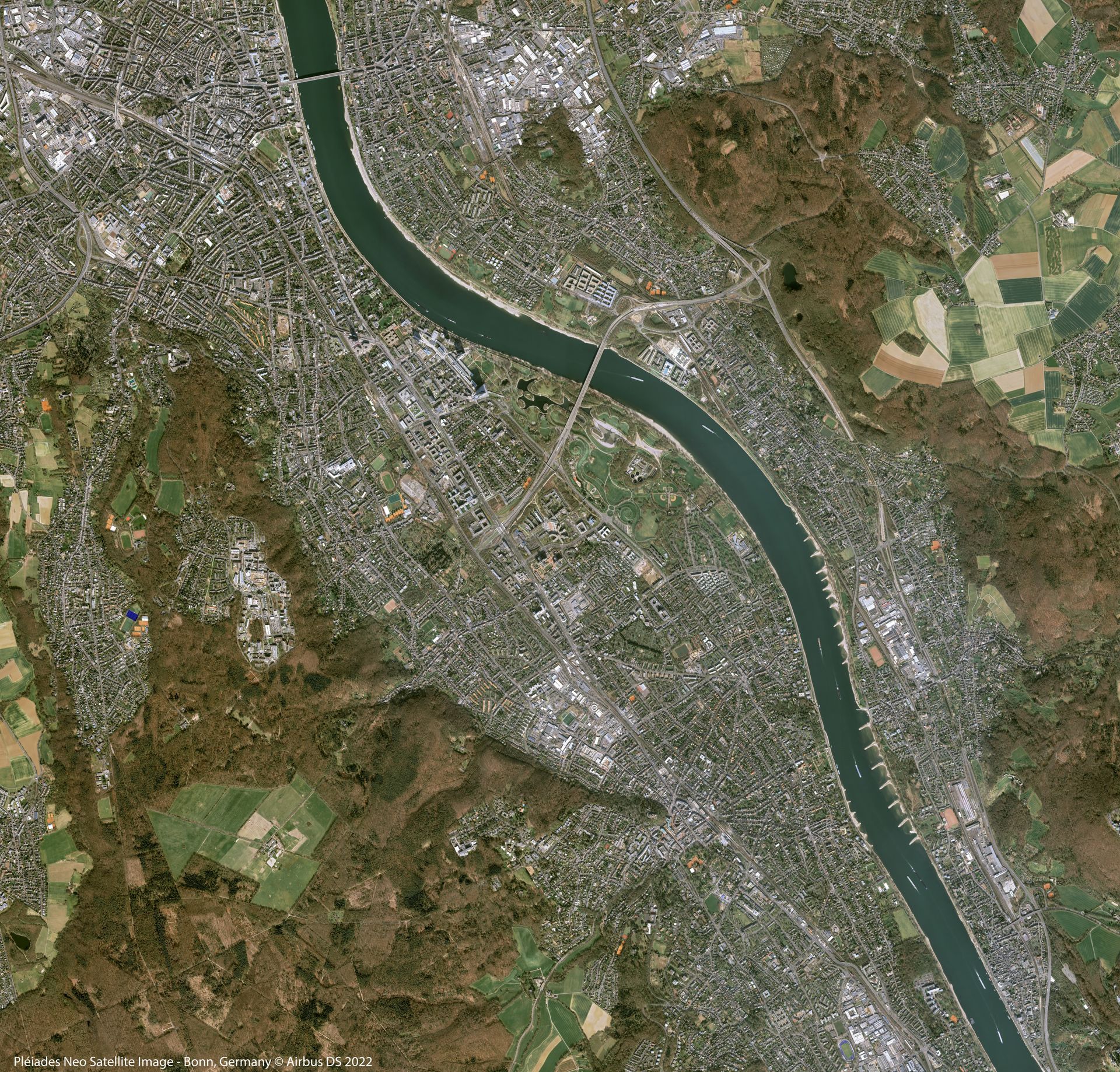 Bonn, Germany Satellite image from Pléiades Neo thumbnail