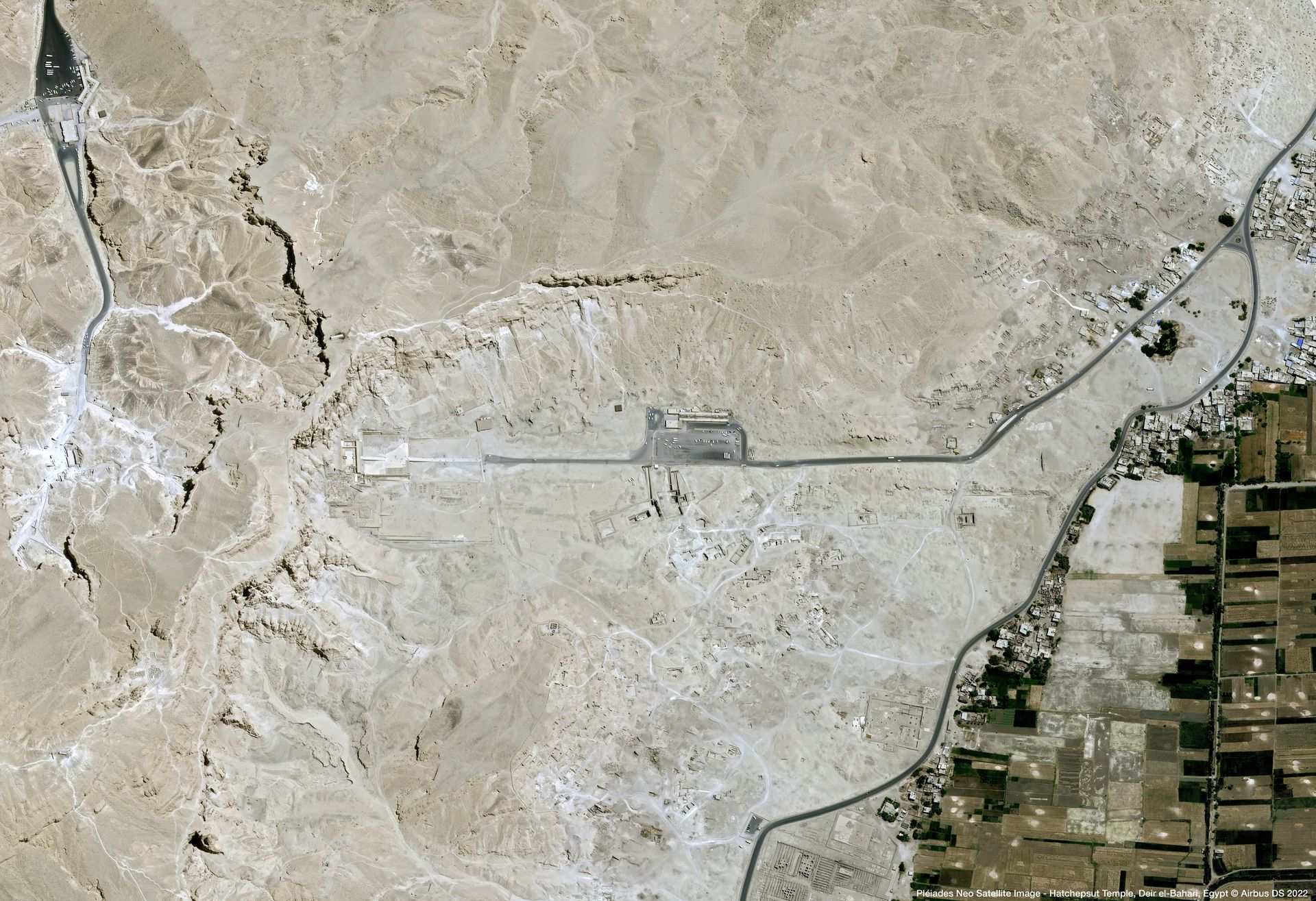 Hatchepsut Temple, Deir el-Bahari Satellite image from Pléiades Neo thumbnail