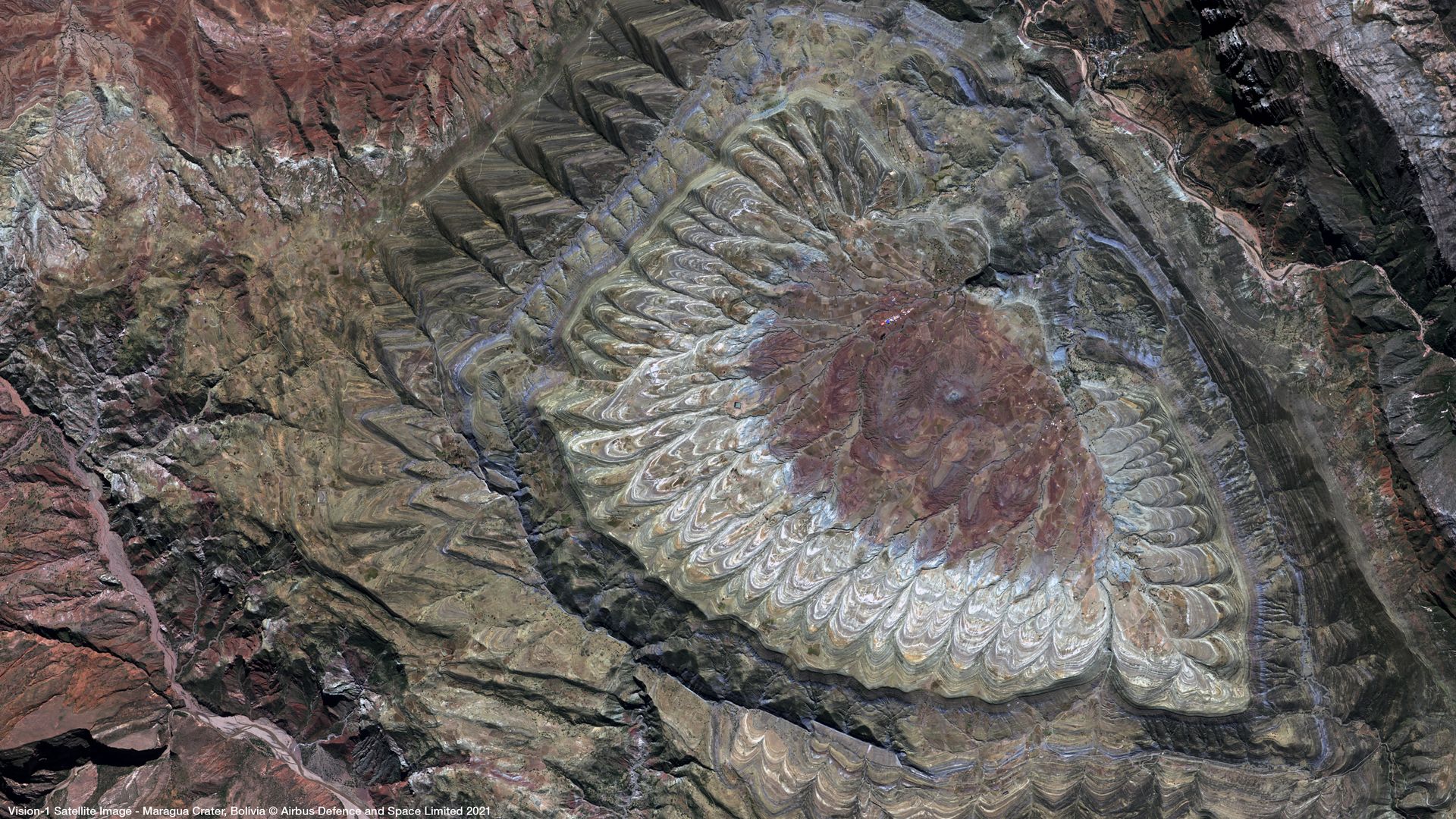 Maragua Crater, Bolivia Satellite image from Vision-1 thumbnail