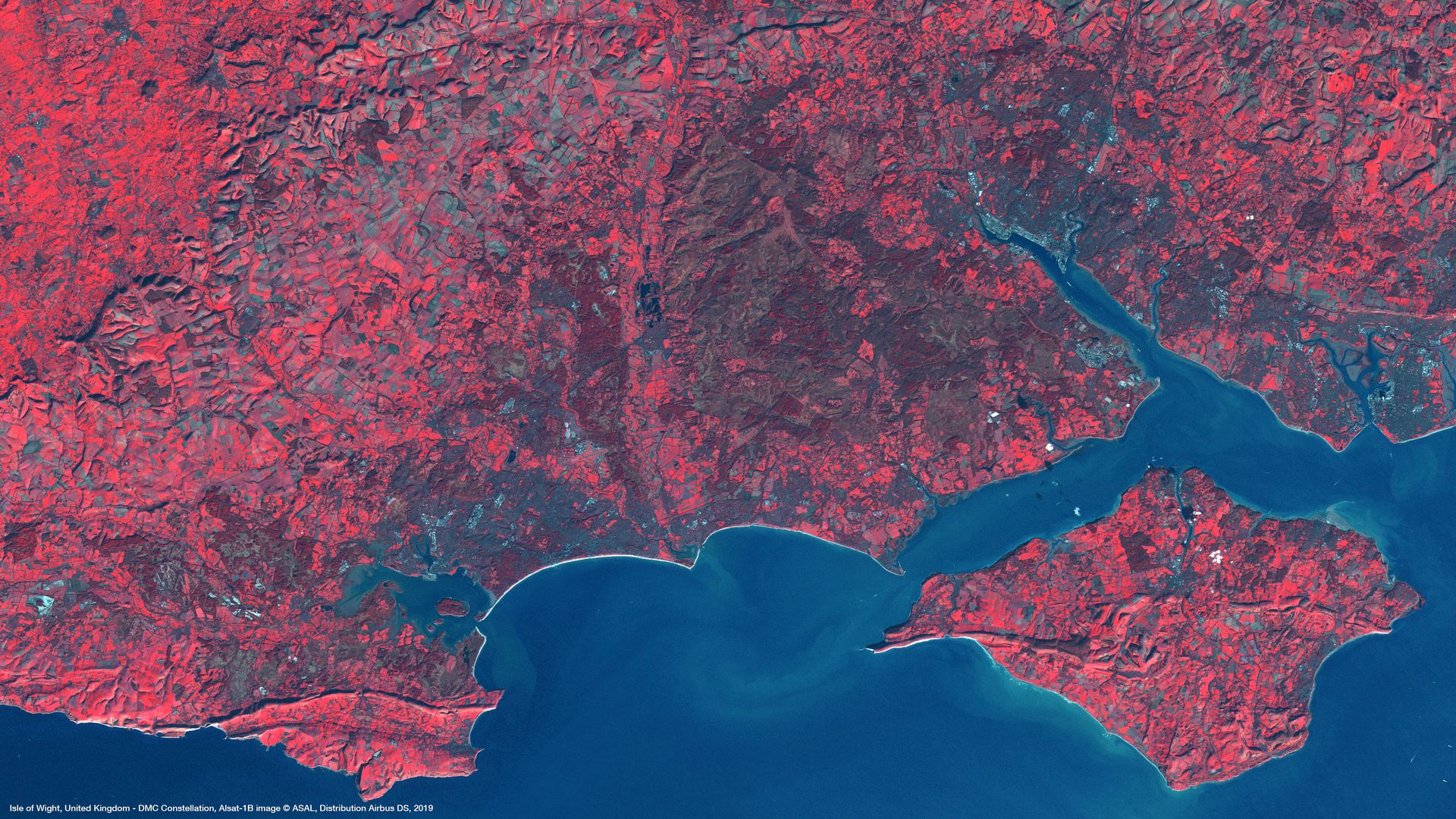 Isle of Wight, United Kingdom Satellite image from DMC Constellation thumbnail