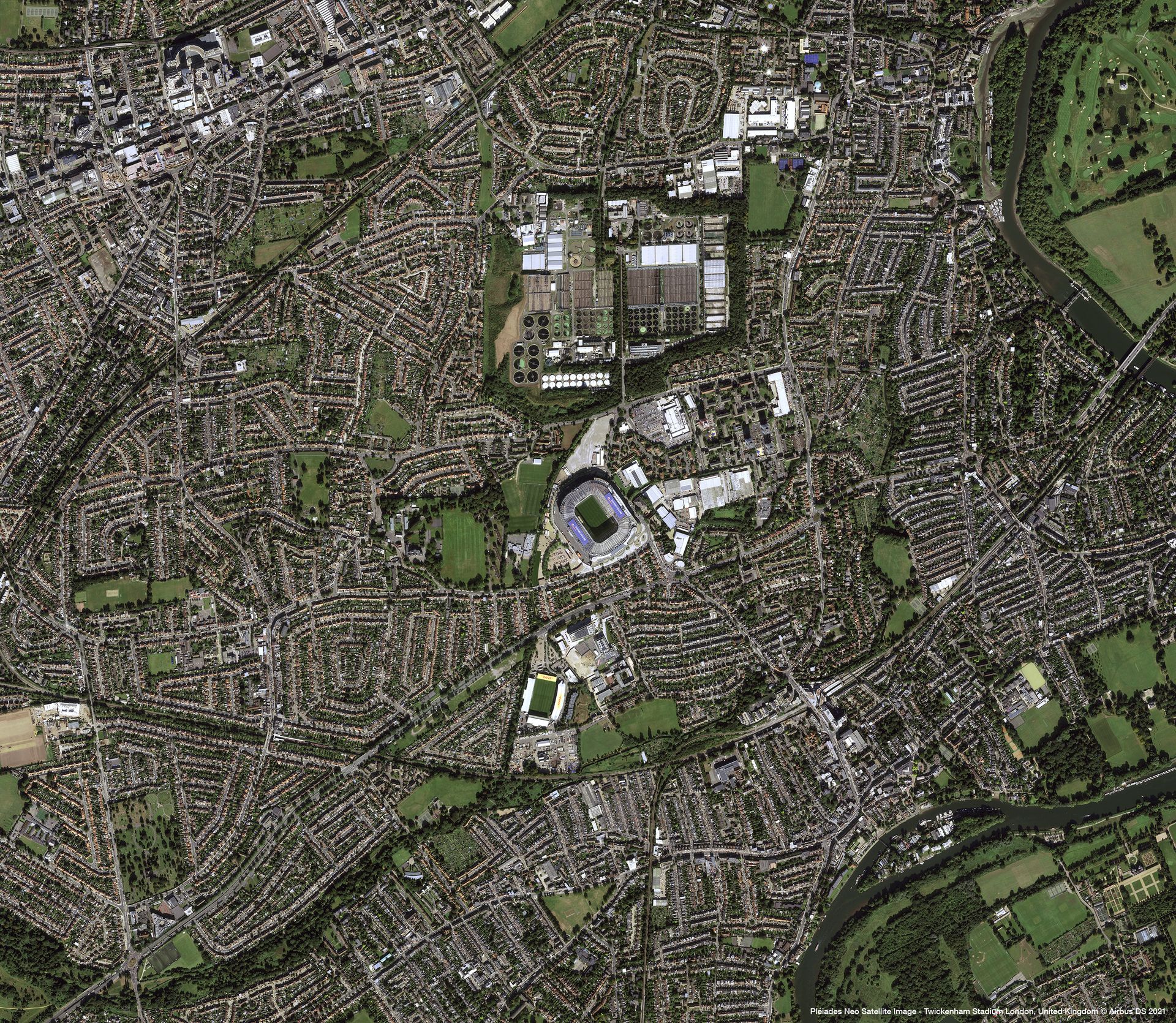 Twickenham Stadium, London Satellite image from Pléiades Neo thumbnail