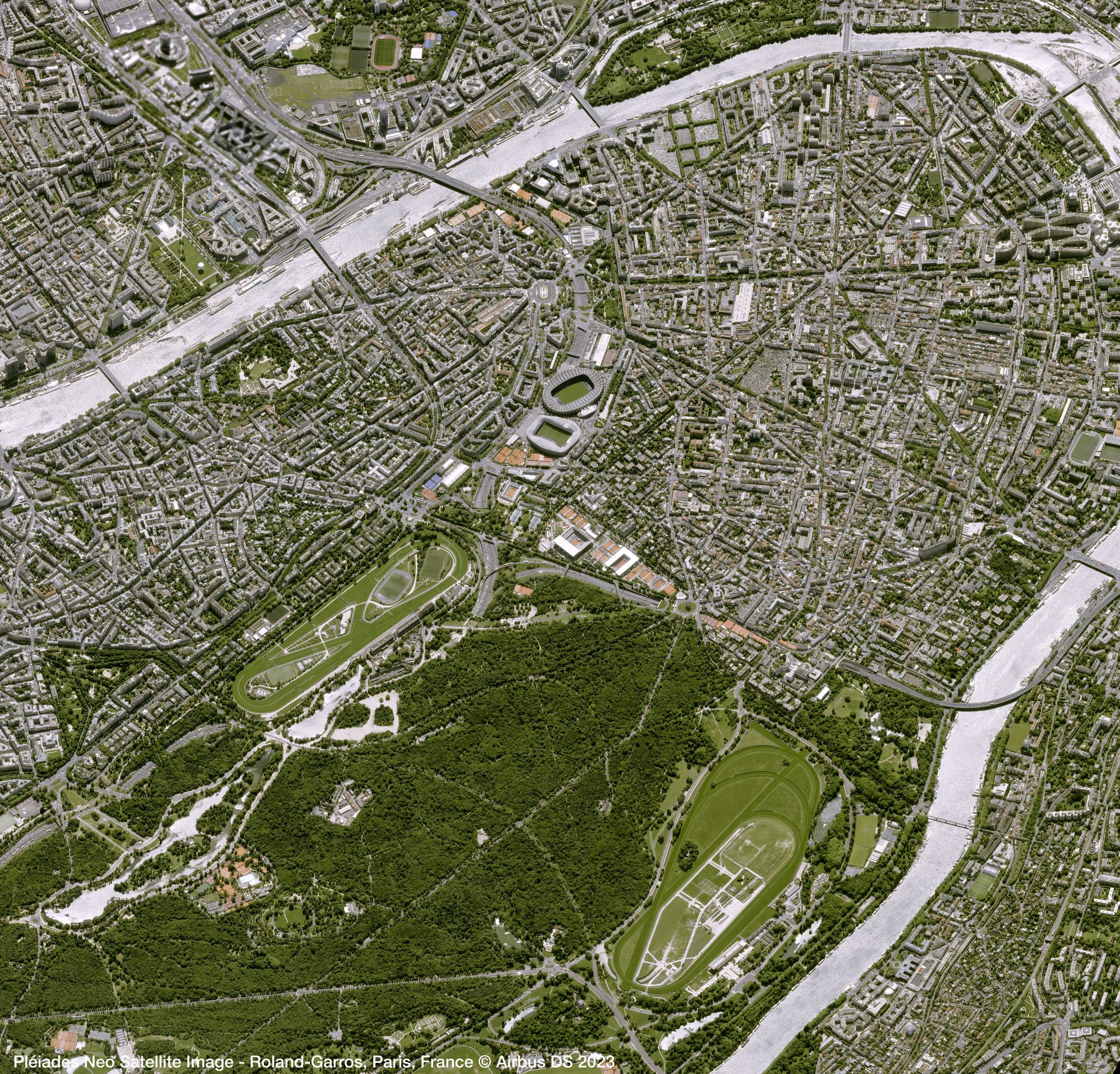 Roland-Garros, Paris Satellite image from Pléiades Neo thumbnail