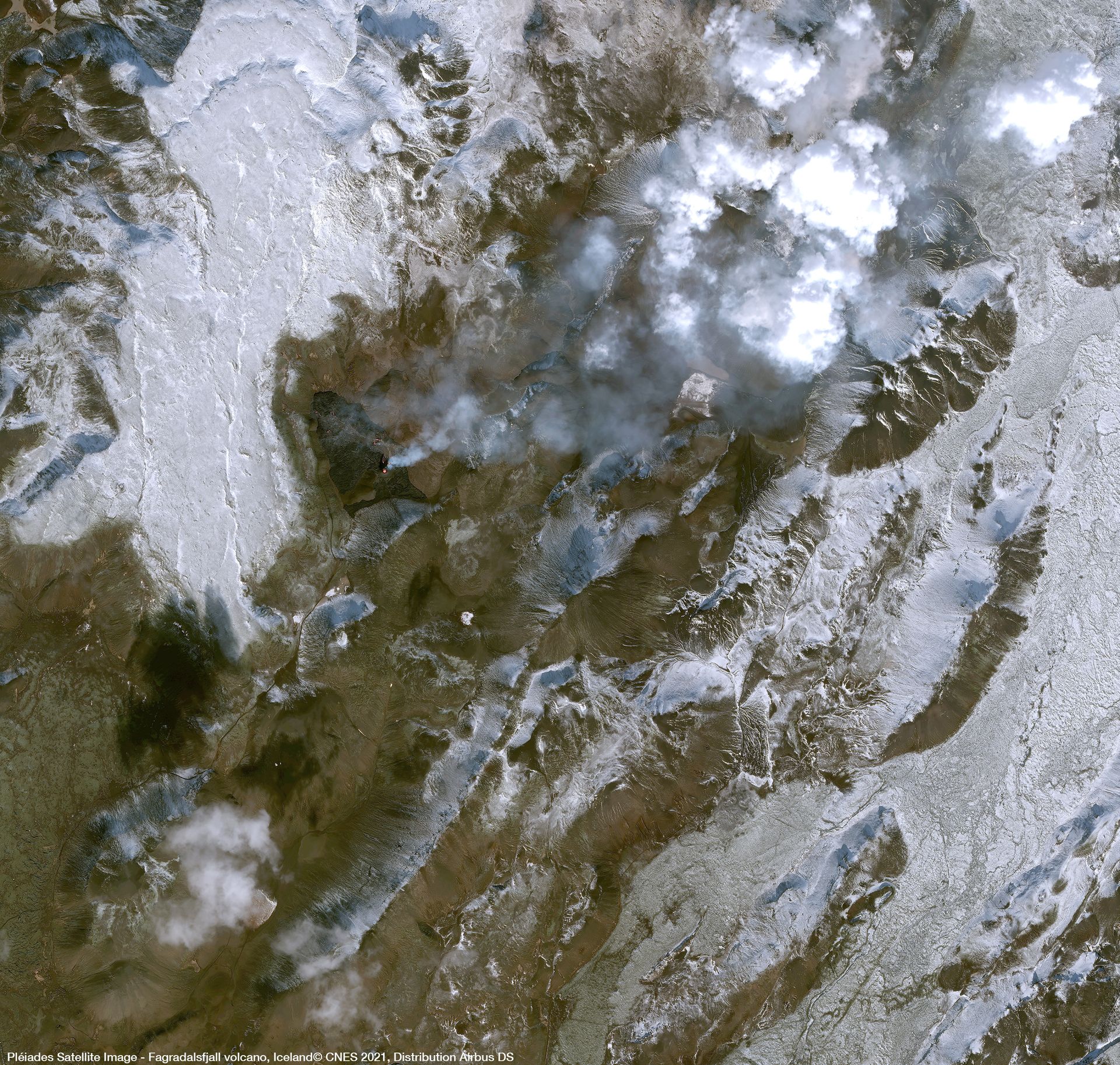 Fagradalsfjall Volcano eruption Satellite image from Pléiades thumbnail