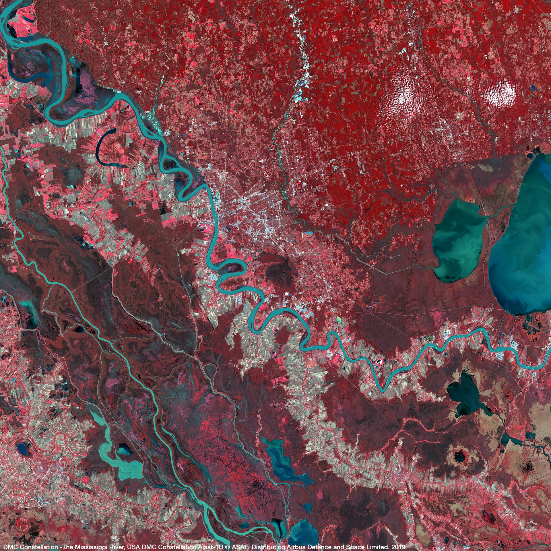 The Mississippi River, USA Satellite image from DMC Constellation thumbnail