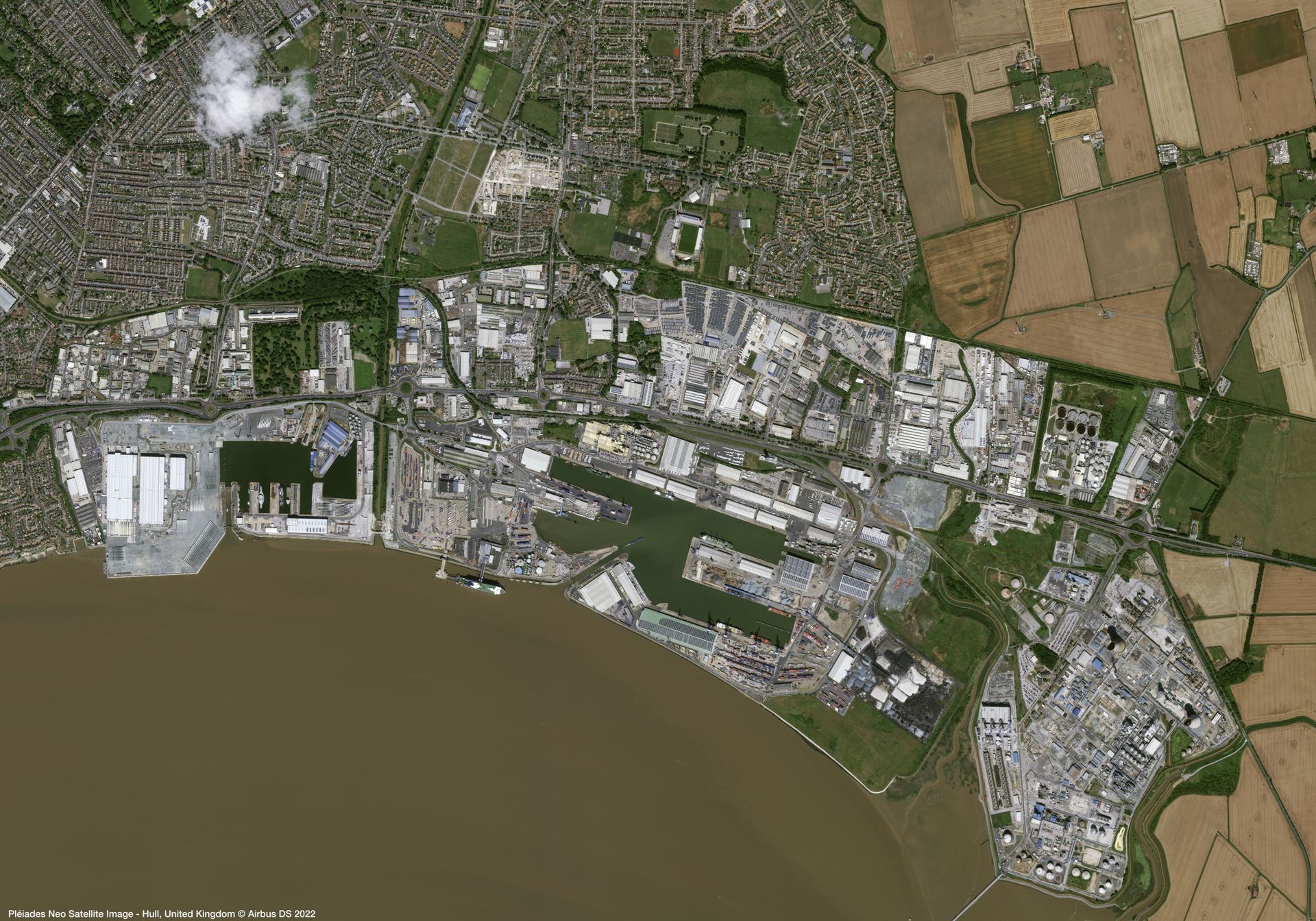 Giant Wind Turbine Factory in UK Satellite image from Pléiades Neo thumbnail