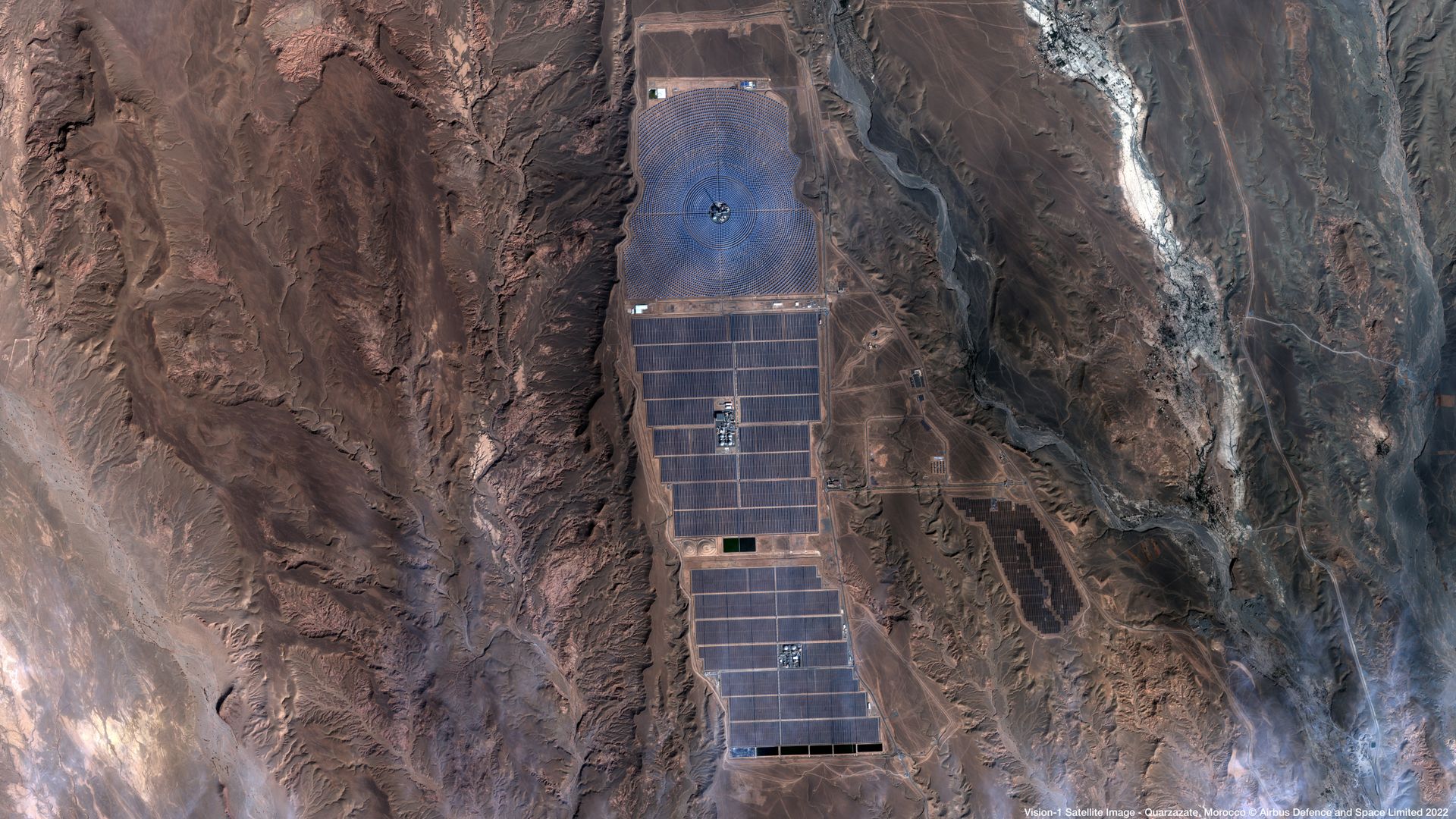 Noor Solar Power Station - Ouarzazate Satellite image from Vision-1 thumbnail