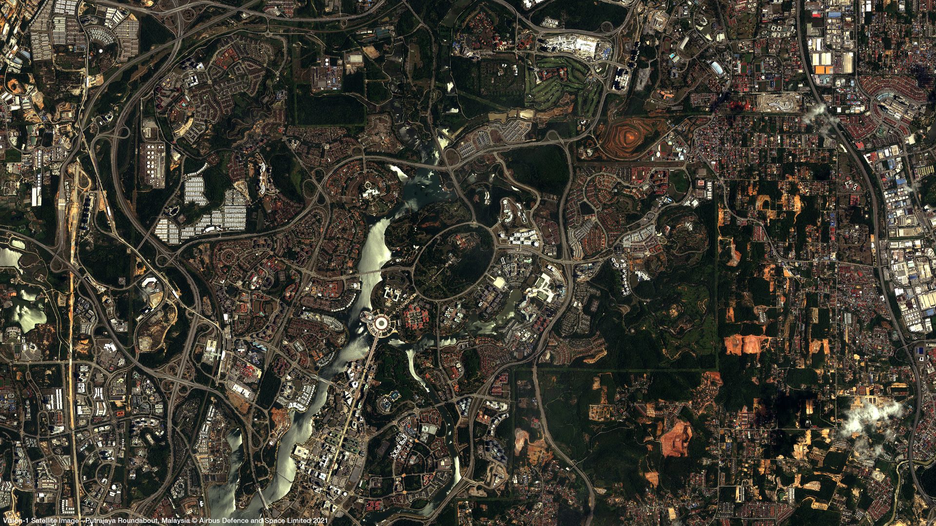 Putrajaya Roundabout, Malaysia Satellite image from Vision-1 thumbnail