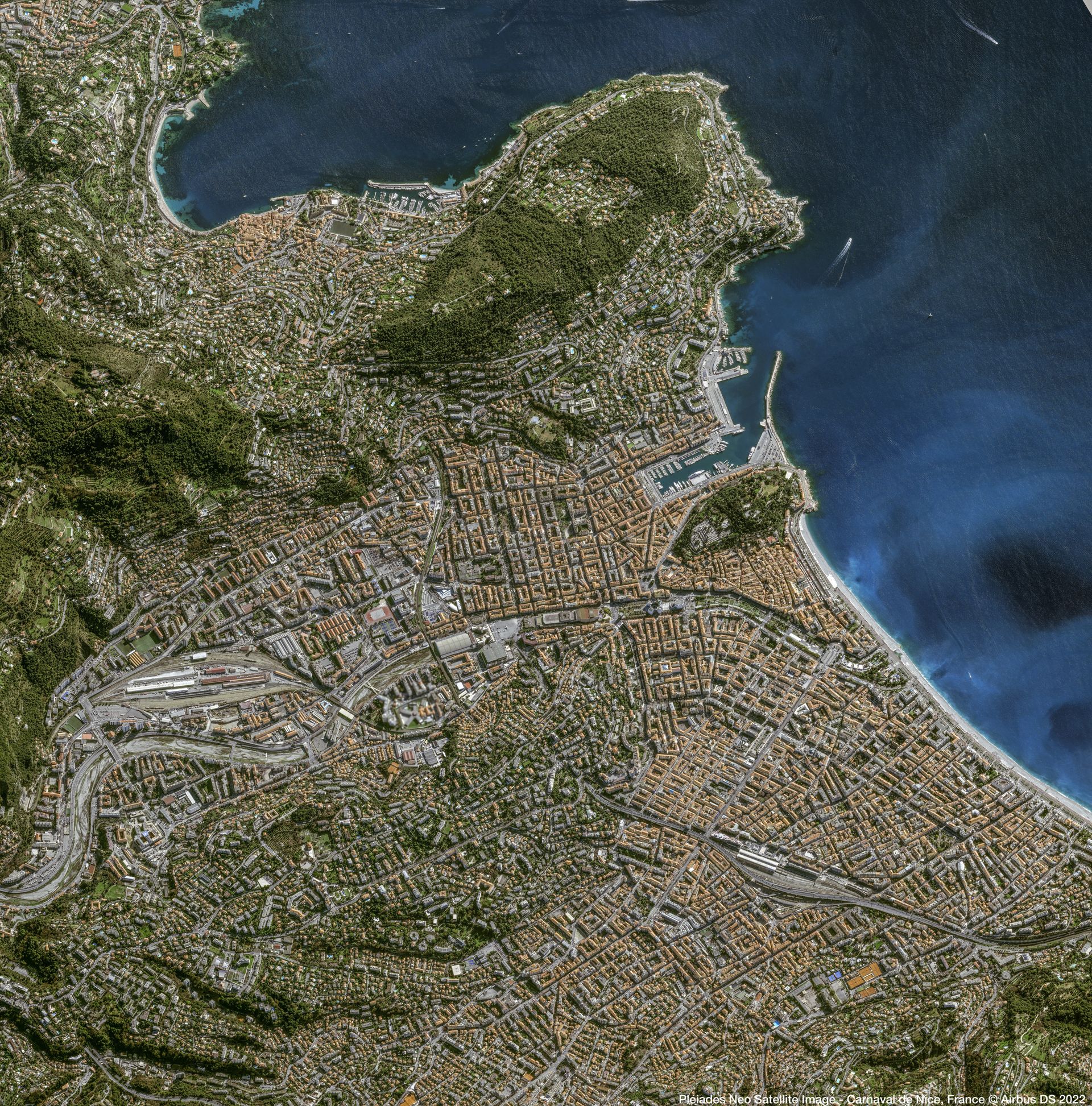 Nice carnival, France Satellite image from Pléiades Neo thumbnail
