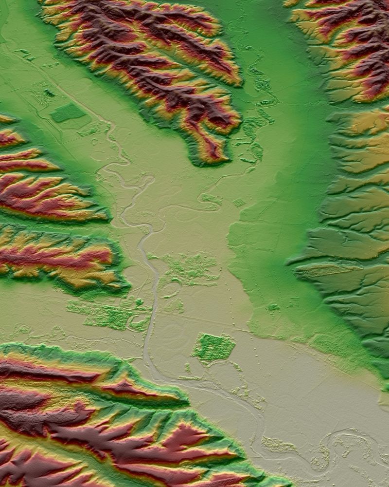 Sample satellite Imagery WorldDEM - Romania, River Jiu - DSM Sample satellite Imagery WorldDEM - Romania, River Jiu - DSM