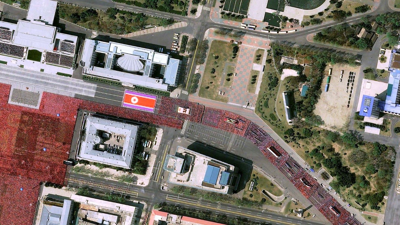 Pyongyang Military Parade satellite image from Pléiades Neo l 30cm resolution Pyongyang Military Parade satellite image from Pléiades Neo l 30cm resolution