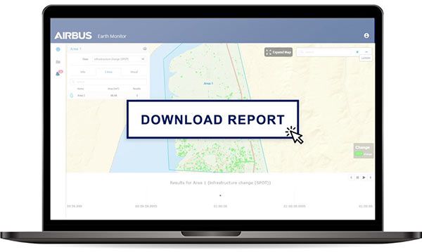 Computer screen - Download report- OneAtlas Earth Monitor Computer screen - Download report- OneAtlas Earth Monitor