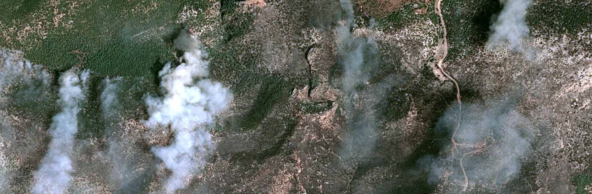 SPOT satellite image, Athens, Greece : the homes and infrastructure destroyed by the fires on the outskirts of the capital. SPOT satellite image, Athens, Greece : the homes and infrastructure destroyed by the fires on the outskirts of the capital.