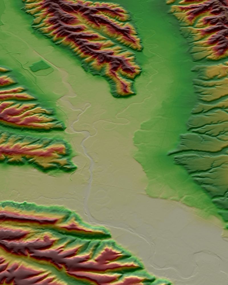 Sample satellite Imagery WorldDEM - Romania, River Jiu - DTM Sample satellite Imagery WorldDEM - Romania, River Jiu - DTM