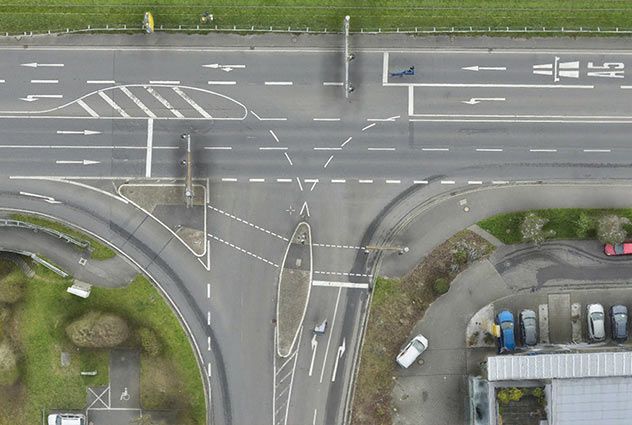 An orthogonal view of a highway shown on an optical high resolution 3D Map An orthogonal view of a highway shown on an optical high resolution 3D Map