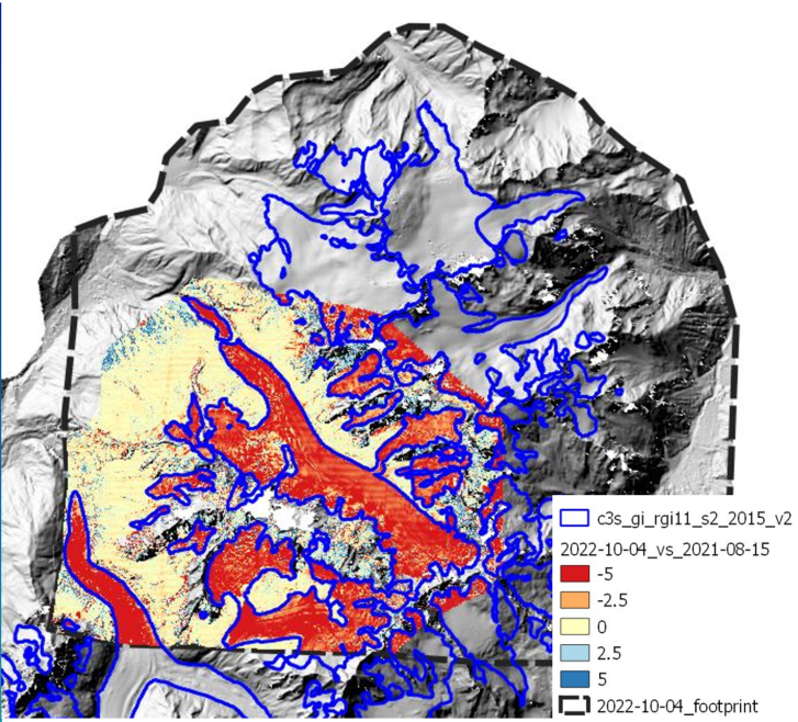 Elevation changes from 15 August 2022 to 4 October 2022