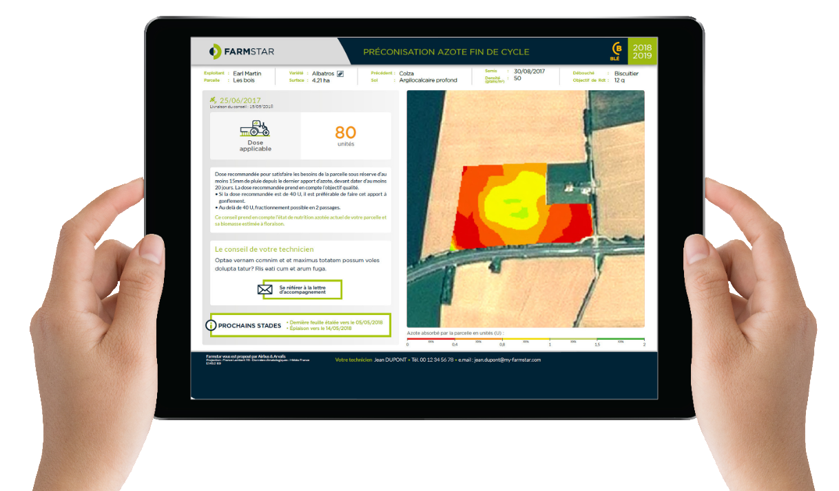 Farmstar: crop forecasting & ecological crop management software interface Farmstar: crop forecasting & ecological crop management software interface