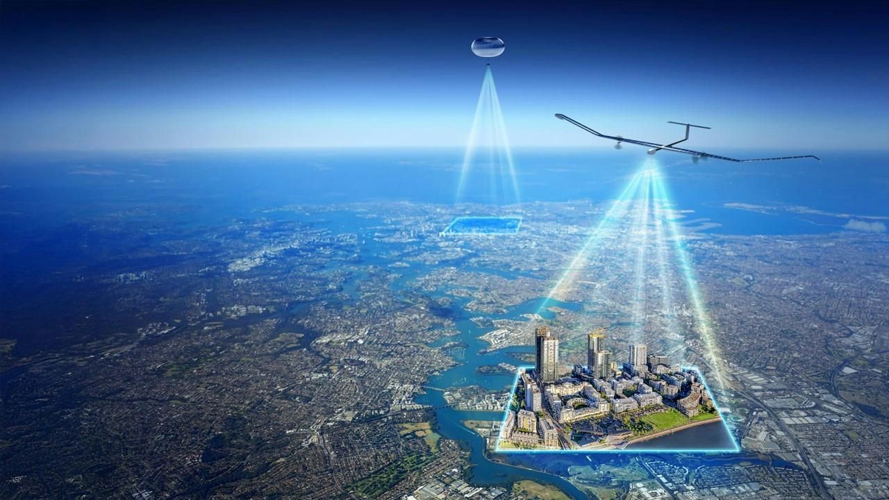 Image of both HAPS above cities Image of both HAPS above cities