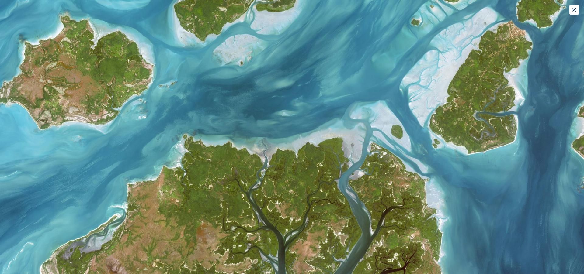 banner satellite view of islands and the ocean on a large scale