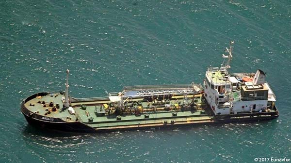 Oil tanker on open ocean Oil tanker on open ocean