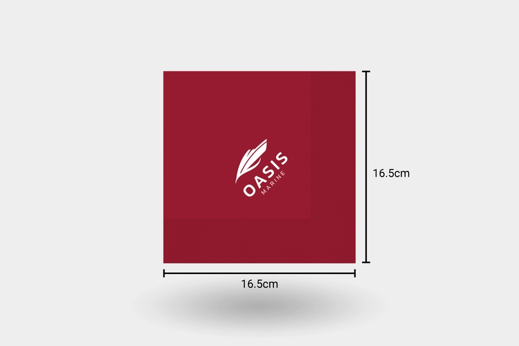 Custom Printed 3-Ply Luncheon Napkin with Dimensions